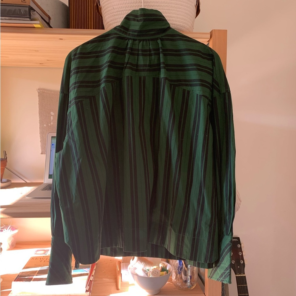 ganni green and black top